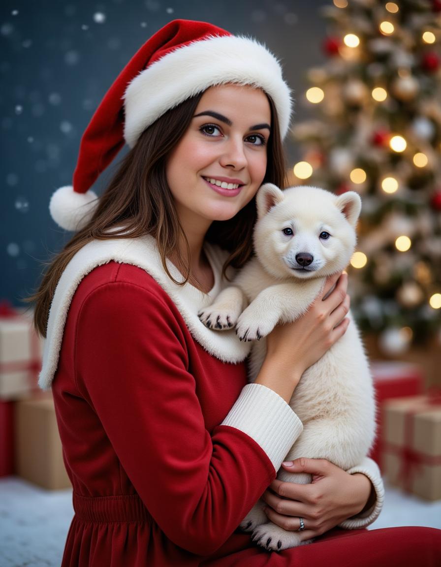 AI Christmas Photoshoot: Glamour look with soft studio lighting | Unrealshot AI