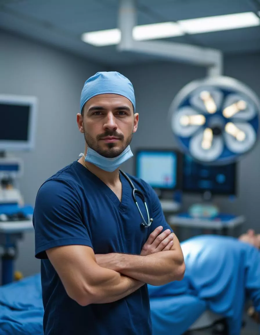 Doctor Headshots: Business portrait in studio lighting | Unrealshot AI