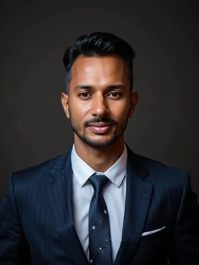 AI-generated corporate headshot of a man in a suit