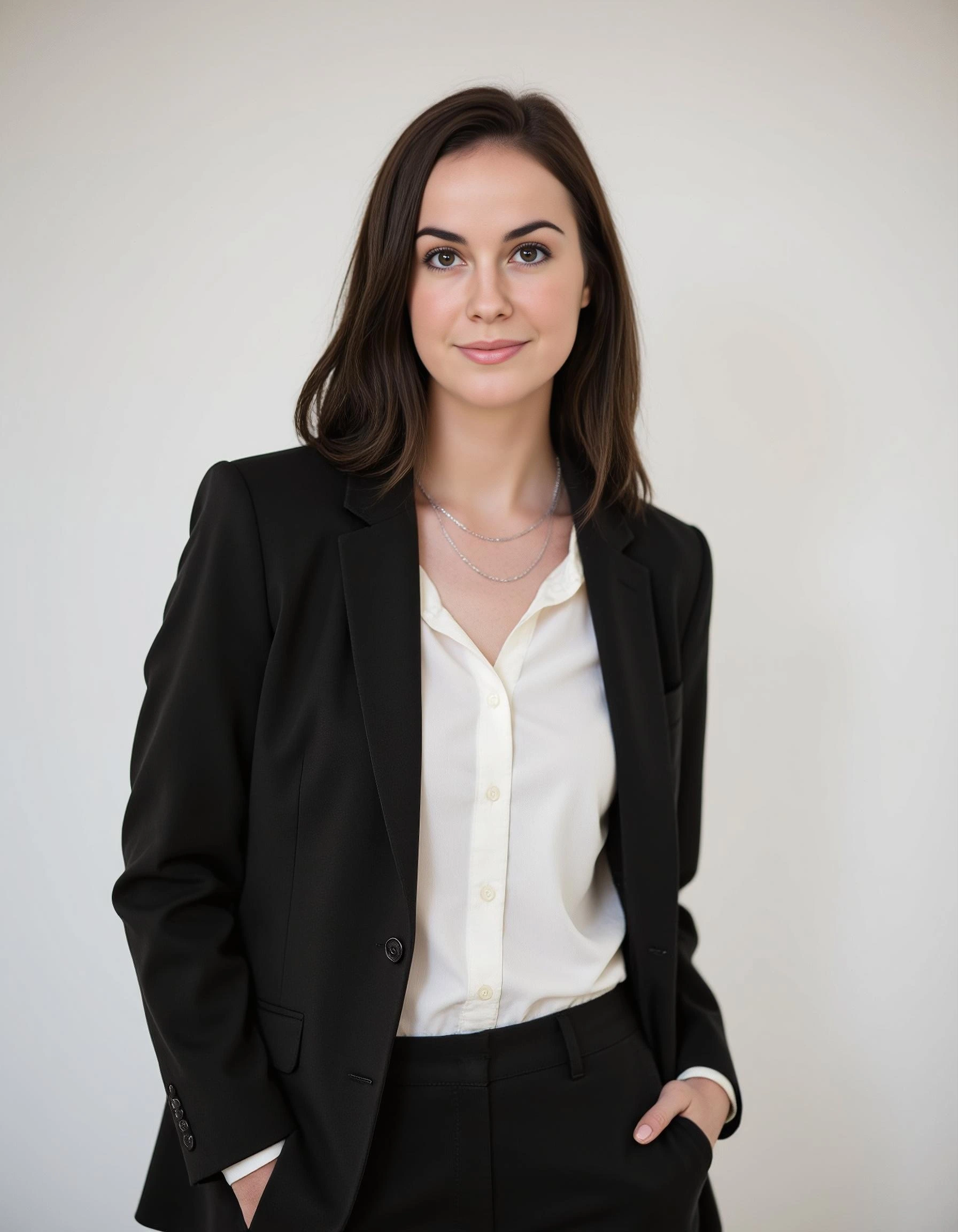 High-quality AI business headshot of a woman